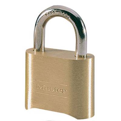 Master Lock 175EURD Zertifiziertes Zahlenschloss mit massivem Gehäuse, Gold, 7,5 x 5,1 x 2,4 cm von Master Lock