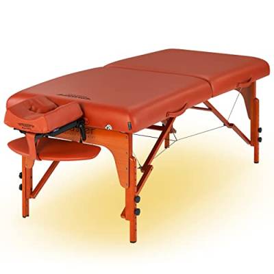 Master Massage Santana Klappbare Mobile Massageliege Massagebank Behandlungsliege mit Ambiente Beleuchtung, Zimt, 79cm von Master Massage