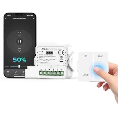 Maxcio Smart Relais Modul Schalter mit Prozentfunktion, Wlan Unterputz Rolladen Schalter für elektrische Rolladen/Jalousie/Markise von Maxcio