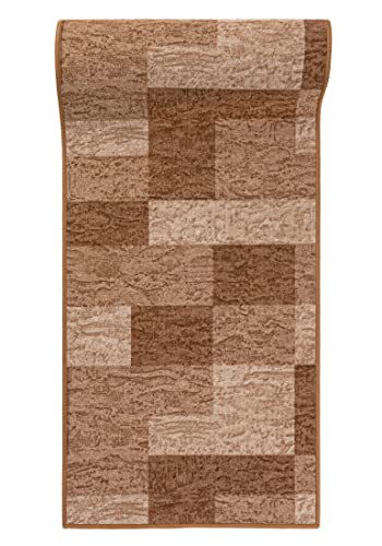 Mazovia rutschfest Teppich Läufer Flur - Modern Geometrische Muster Teppichläufer - Kurzflor Flurläufer für Vorzimmer, Schlafzimmer, Küche - ÖKO-TEX Zertifiziert - Meterware Beige - 120 x 175 cm von Mazovia