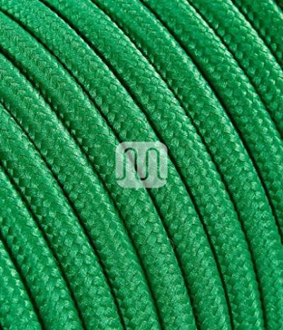 Elektrische Kabel in farbigem Stoff beschichtet. Made in Italy! 2x0, 75 Farbe: Grüne von Merlotti