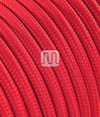 Elektrische Kabel in farbigem Stoff beschichtet. Made in Italy! 3 Meter 2x0, 75 Farbe: Rot von Merlotti