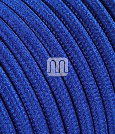 Textilkabel für Lampe, Stoffkabel 2-adrig (2x0,75mm²) - Blau. Made in Italy (10 Meter) von Merlotti