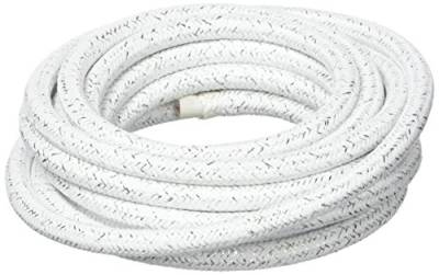 merlotti 20342 Kabel Elektro Rund Schlauchleitung H03VV-F 2 x 0.75, Lamé weiß, 3 m von Merlotti