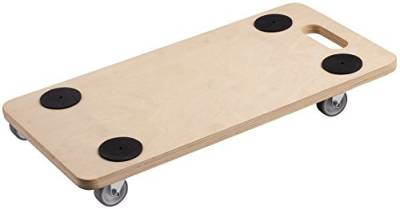 Metafranc Transportroller 590 x 290 mm - 200 kg Tragkraft - Sperrholz - PU-Räder / Möbelroller / Transporthilfe für Umzug / Rollwagen für Möbel-Transport / Kistenroller aus Holz / 822100 Holzfarbe von Metafranc