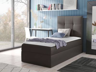 MIRJAN24 Boxspringbett Mini 2 (mit Hauptmatratze, Topper, Kopfteil), 80, 90, 100 / 200 cm, Seitenwahl, Einzelbett von MIRJAN24