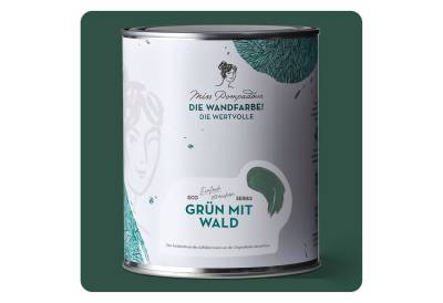 MissPompadour Wandfarbe Grün mit Wald - matte Wandfarbe mit sehr hoher Deckkraft 1 L, geruchsneutrale und spritzfreie Innenfarbe, wasserbasiert von MissPompadour