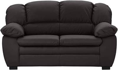 Mivano 2-Sitzer Sofa Casino, Bequeme Ledercouch mit moderner Kontrastnaht, 159 x 88 x 92, Kunstleder Grau von Mivano