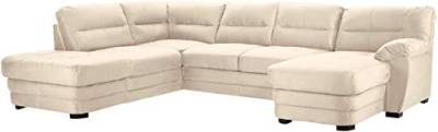 Mivano Wohnlandschaft Royale, Zeitloses U-Form-Sofa mit hohen Rückenlehnen, 316 x 90 x 230, Mikrofaser, beige von Mivano