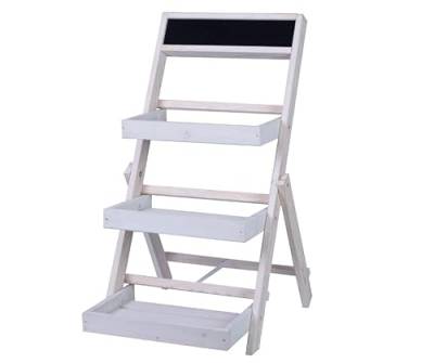 Modo24 Blumentreppe Blumenregal Etagere Pflanzenregal Holztreppen Garten RDEZ 3 Farben (Weiß) von Modo24