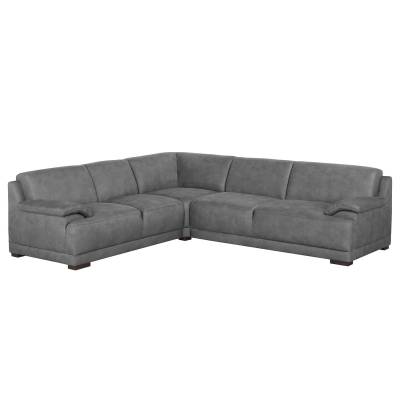 Modoform Boxspring-Ecksofa Pignola Grau Microfaser 259x80x289 cm (BxHxT) Modern von Modoform