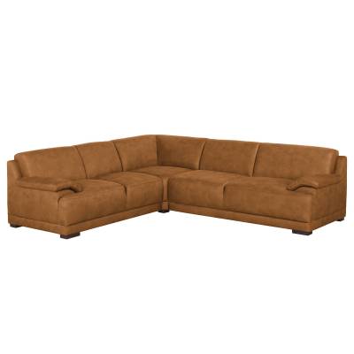 Modoform Boxspring-Ecksofa Pignola Hellbraun Microfaser 259x80x289 cm (BxHxT) Modern von Modoform