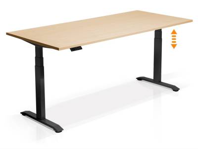 Moebel-Eins Schreibtisch, OFFICE ONE elektrisch höhenverstellbarer Schreibtisch / Stehtisch, Material Dekorspanplatte von Moebel-Eins
