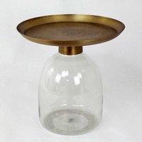 Beistelltischchen in modernem Design Glas und Metall von Möbel4Life