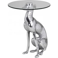 Designtisch Hund aus Aluminium und Glas 50 cm hoch - 40 cm breit von Möbel4Life