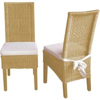 Rattanstuhl Set in Beige Esszimmer (2er Set) von Möbel4Life