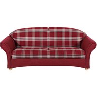 Rot kariertes Dreisitzer Sofa im Landhausstil 202 cm breit von Möbel4Life