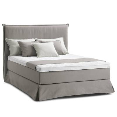 Mørteens Boxspringbett Avellino II 140x200 cm Webstoff Grau mit Matratze/Viscoschaumtopper von Mørteens