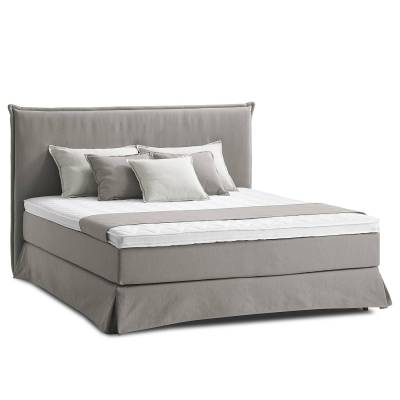 Mørteens Boxspringbett Avellino II 180x200 cm Webstoff Grau mit Matratze/Viscoschaumtopper von Mørteens