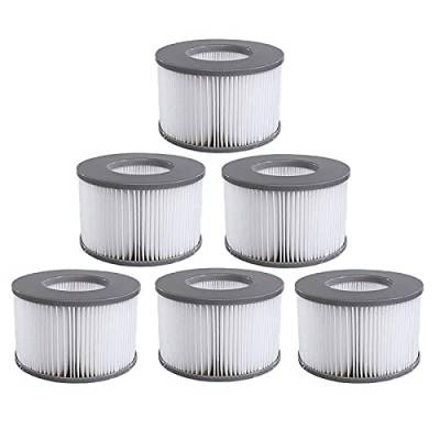 Mscomft Ersatzfilter für MSPA Whirlpool Ersatz Filter Filterkartusche Wasserfilter,Filter für Whirlpool, für heiße U-Boote und Spa, für aufblasbare Pools - Wasserfilter Modell ab 2020 (6pcs) von Mscomft