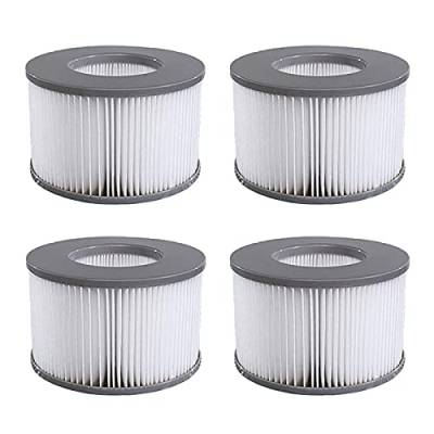 Mscomft Whirlpool zubehör für MSPA Whirlpool Ersatz Filter Filterkartusche Doppelpack für aufblasbare Pools,Filter Cartridge für Filter für Whirlpool (Wasserfilter Modell ab 2020) (4pcs) von Mscomft