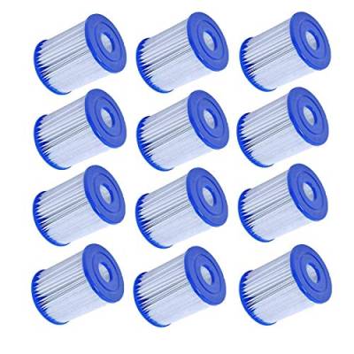 Mscomft for Bestway Size I Filter Cartridge for Pools, for Bestway Swimming Pool Easy Set Filter Cartridge Replacement (12 PCS) von Mscomft