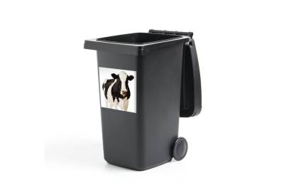 MuchoWow Wandsticker Kuh - Weiß - Schwarz - Tiere (1 St), Mülleimer-aufkleber, Mülltonne, Sticker, Container, Abfalbehälter von MuchoWow