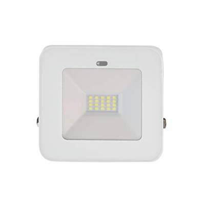 Müller-Licht Pete 20 W Sensor LED-Außenstrahler mit Bewegungs- und Dämmerungssensor, tageslichtweiß (6500 K), IP65 geschützt, 1500 lm, für Drinnen und Draußen, Direktanschluss Weiß + Sensor von Müller-Licht