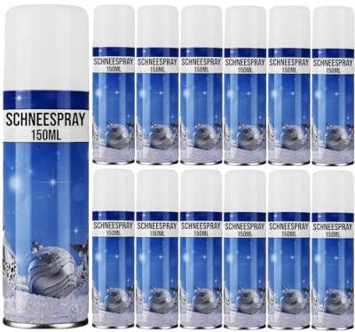 My-goodbuy24 12 x Kunstschnee - Spraydose 150ml mit Dekoschnee - Schneespray zum Dekorieren zu Weihnachten - Fensterspray Spühschnee - Künstlicher Schnee für die Fenster von My-goodbuy24