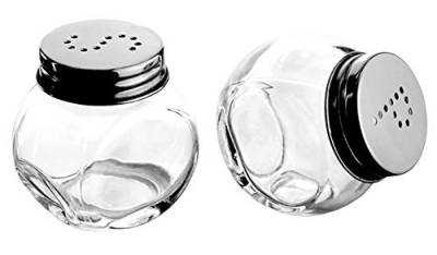 Mini-Gewürzstreuer Set 2-teilig | Salz & Pfefferstreuer | Glas | Fassungsvermögen je 35ml | Schraubverschluss | Glas ist spülmaschinenfest | transparent von My-goodbuy24
