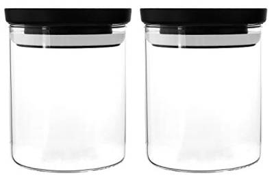 My-goodbuy24 Vorratsglas | Glas-behälter | Glasklar | Aufbewahrung von Lebensmittel | Vorratsdose | Vorratsgläser | mit Kunststoffdeckel | Luftdicht | stapelbar (2, ⌀ 10 x 13cm - 700ml) von My-goodbuy24