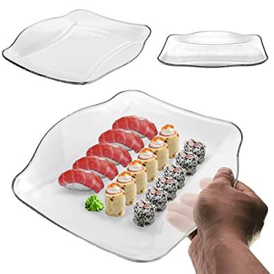 My-goodbuy24 Servierplatte aus Glas - 27,6 x 21 cm - Perfekt für Sushi, Käse, Wurst, Fleisch, Kuchen oder Muffins - Spülmaschinengeeignet (Glas) von My-goodbuy24