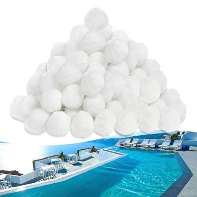 NAIZY Filterbälle 1400g Filter Balls für Sandfilteranlage Sandfilter ersetzen 25kg Filtersand für Pool Sandfilter, Schwimmbad, Filterpumpe (1400g,Weiß) von NAIZY