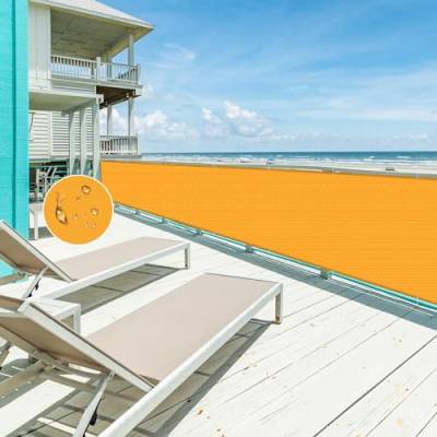 NAKAGSHI Sonnensegel Wasserdicht Rechteckig 1.6×3.4m Gelb,Sonnensegel Sonnenschutz mit ösen Segeltuch,Wetterfest,Balkon Sichtschutz für Garten,Terrasse,Camping von NAKAGSHI