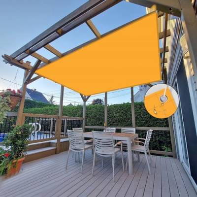 NAKAGSHI Sonnensegel Wasserdicht Rechteckig 2.5×2.5m,Sonnensegel Sonnenschutz Wetterschutz mit ösen Segeltuch Gelb,Wetterfest,Balkon Sichtschutz für Garten,Terrasse,Camping von NAKAGSHI