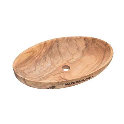 NATUREHOME Olivenholz Seifenschale natürliche Holz Schale oval - 14x9x3 cm Seifenhalter Dusche für Bad und Küche von NATUREHOME