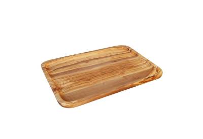 NATUREHOME Tablett Holztablett LE CAFE, Olivenholz, (40x28cm / 50x35 cm), Handarbeit, Massivholz, Nachhaltig von NATUREHOME