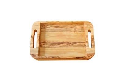 NATUREHOME Tablett Holztablett mit Griff NH-F, Olivenholz, (40x28cm / 50x35 cm), Massivholz, Handarbeit, Nachhaltig von NATUREHOME