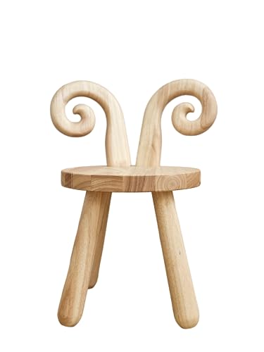 NICITA Kinderstuhl Holz - Hocker mit Rückenlehne - Tritt - Stuhl - kinderfreundliches Design, REH, Elch, Kuh, Hase, Schaf (Schaf) von NICITA LITTLE ONE