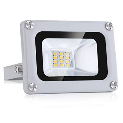 NIKEEYEN 10W LED Flutlicht Wasserdicht IP65 12V Niedriger Druck LED Strahler 1000LM 6500K KaltWeiß Außen Sicherheit Licht für Garten Hof Garage Lager Dach Spielplatz von NIKEEYEN