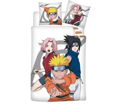 Bettwäsche Anime Naruto Kinder Bettwäsche Sakura Sasuke, Naruto, PolyCotton, 2 teilig, Bettdeckenbezug: 135-140x200cm Kissenbezug: 65x65 cm von Naruto