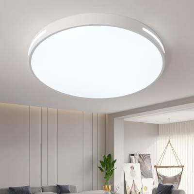 Natsen 96W Deckenleuchte LED Deckenlampe, dimmbar mit Fernbedienung, Runde Leuchte für Küche Diele Wohnzimmer Schlafzimmer Büro, Weiß (50 * 50 * 5cm) von Natsen