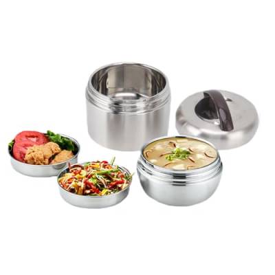 4-lagige Bento-Box, Edelstahl-Lunchbehälter, Thermischer Lebensmittelbehälter, Stapelbares Fach Für Kinder, Erwachsene, Schule, Camping, Familie, Outdoor, Picknick, Reisen von Natudeco