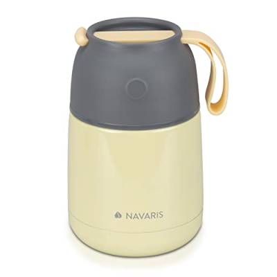 Navaris 450ml Thermobehälter für Essen - Edelstahl Warmhaltebox für Suppe Speisen Babybrei - Thermo Behälter Isolierbehälter auslaufsicher - Thermobecher - gelb von Navaris