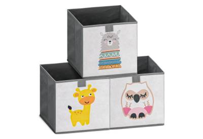 Navaris Aufbewahrungsbox 3x Spielzeug Box faltbar - Kinder Spielzeugkiste - Tier Motiv (3 St) von Navaris