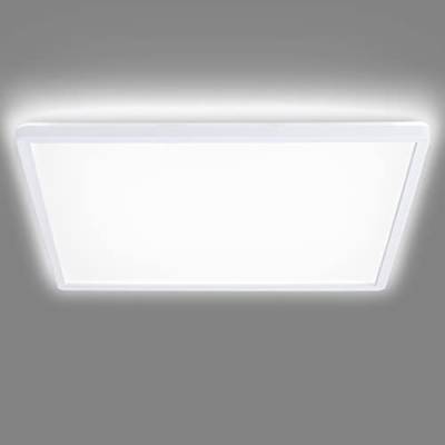 Navaris LED Deckenleuchte mit Hintergrundbeleuchtung - dimmbar - 22 Watt - 42 x 42 x 2,8cm - 4000K - LED Deckenlampe Panel ultra flach quadratisch von Navaris