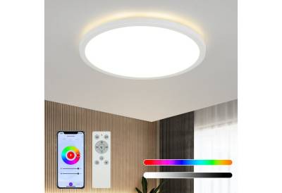Nettlife Deckenleuchten RGB Farbwechsel LED Panel Rund Weiß 4000K WiFi 22W mit Samrt Life/TUYA, IP44,Farbwechsel, LED fest integriert, Neutralweiß, für Wohnzimmer Schlafzimmer Küche Kinderzimmer von Nettlife