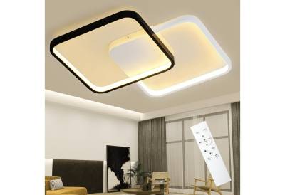 Nettlife LED Deckenleuchte Schwarz Deckenlampe Dimmbar mit Fernbedienung 55W, Dimmbar, LED fest integriert, Warmweiß, Neutralweiß, Kaltweiß, für Wohnzimmer Küche Schlafzimmer Esszimmer, 58CM von Nettlife