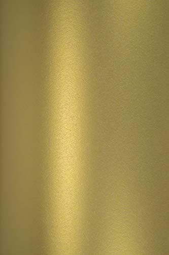 Netuno 10x Perlmutt-Echt-Gold Karton DIN A4 210 x 297 mm 250g Majestic Real Gold Effektkarton Perlmutt Gold Glanzkarton Hochzeit Geburtstag Taufe Weihnachten Einladungen Visitenkarten von Netuno