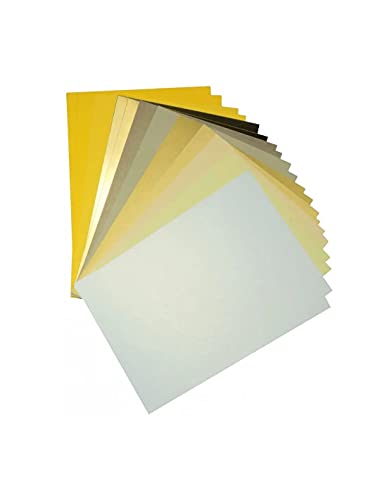 Netuno 20 Blatt Farb-Papier-Set in Gelb DIN A5 148×210 mm buntes Papier Gelbtöne Bastel-Papier-Set für Collagen Scrapbooking Origami Schultüten Fotoalben Gruß-Karten Tonpapier Set von Netuno